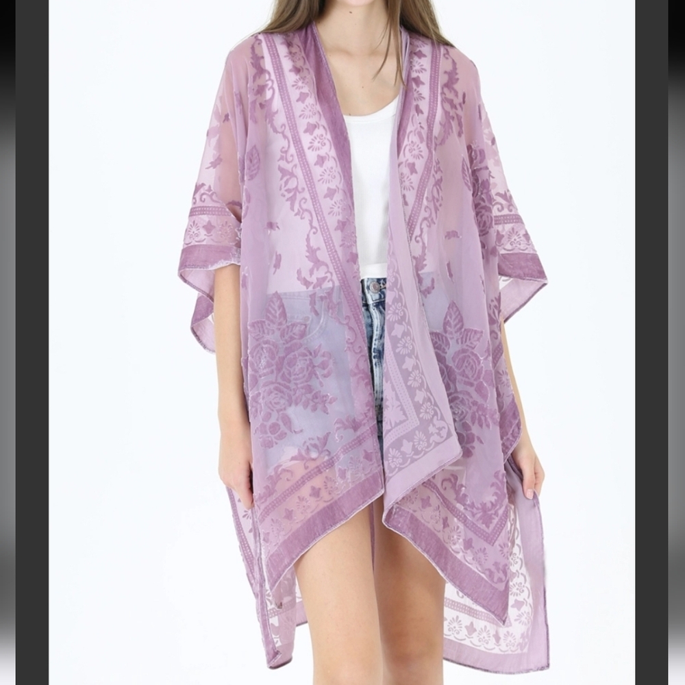 Boho Velvet Burnout Kimono